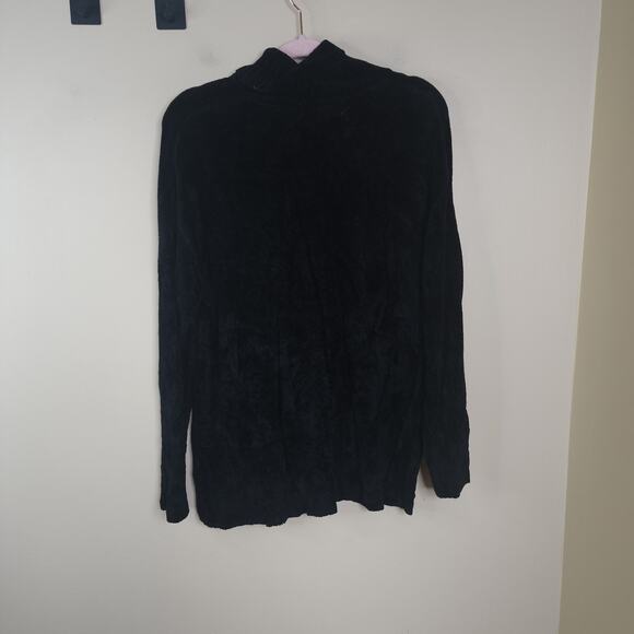 Vintage Jones New York Black Chenille Turtleneck Sweater Size M - Picture 5 of 7